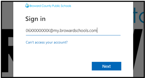 Log in with a student account